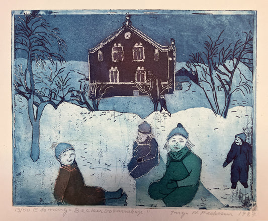 Inga Nordsletta Pedersen, Beckerbo barnehage, 1987, grafikk