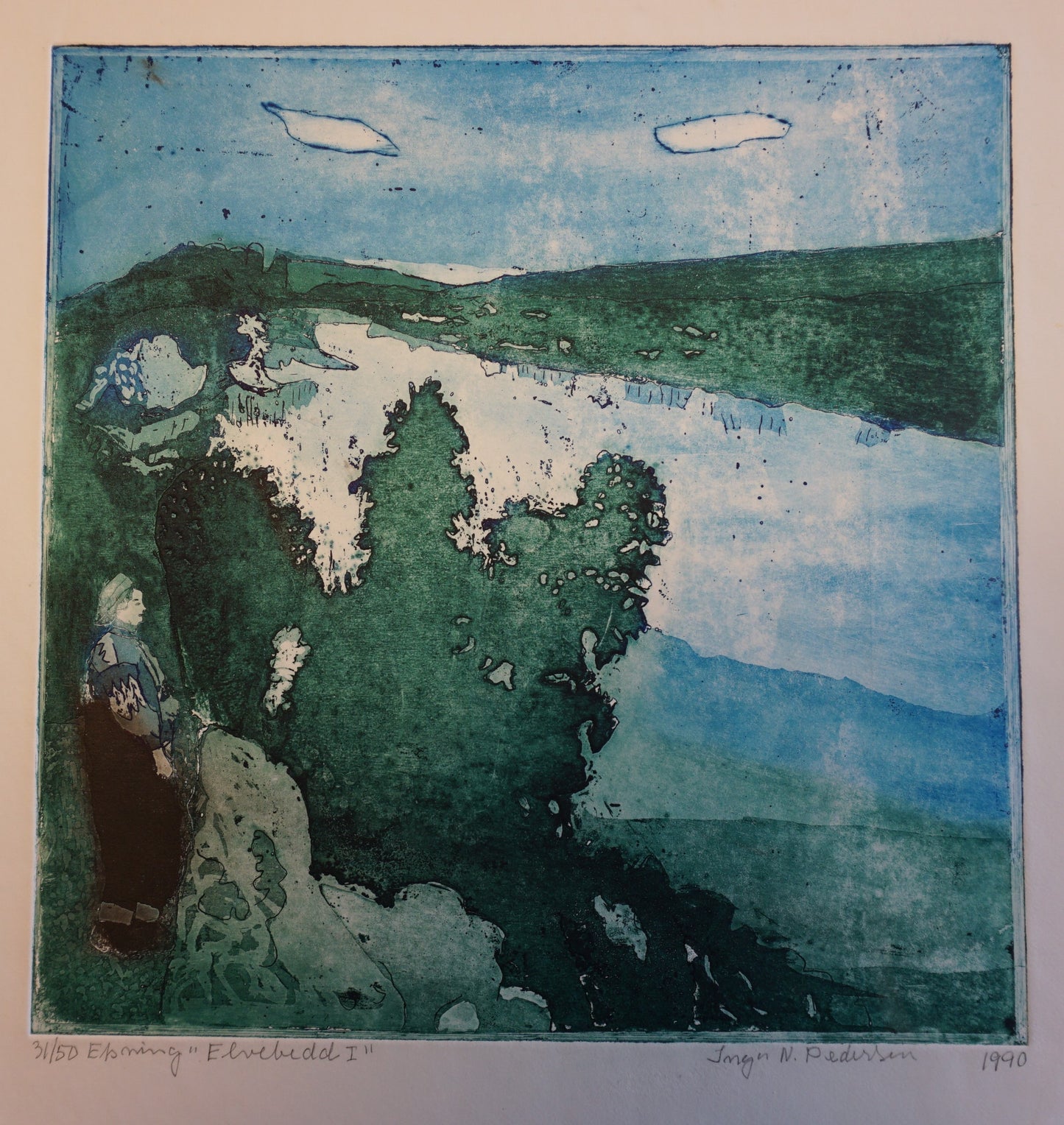 Inga Nordsletta Pedersen, Elvedal 1, 1990, grafikk
