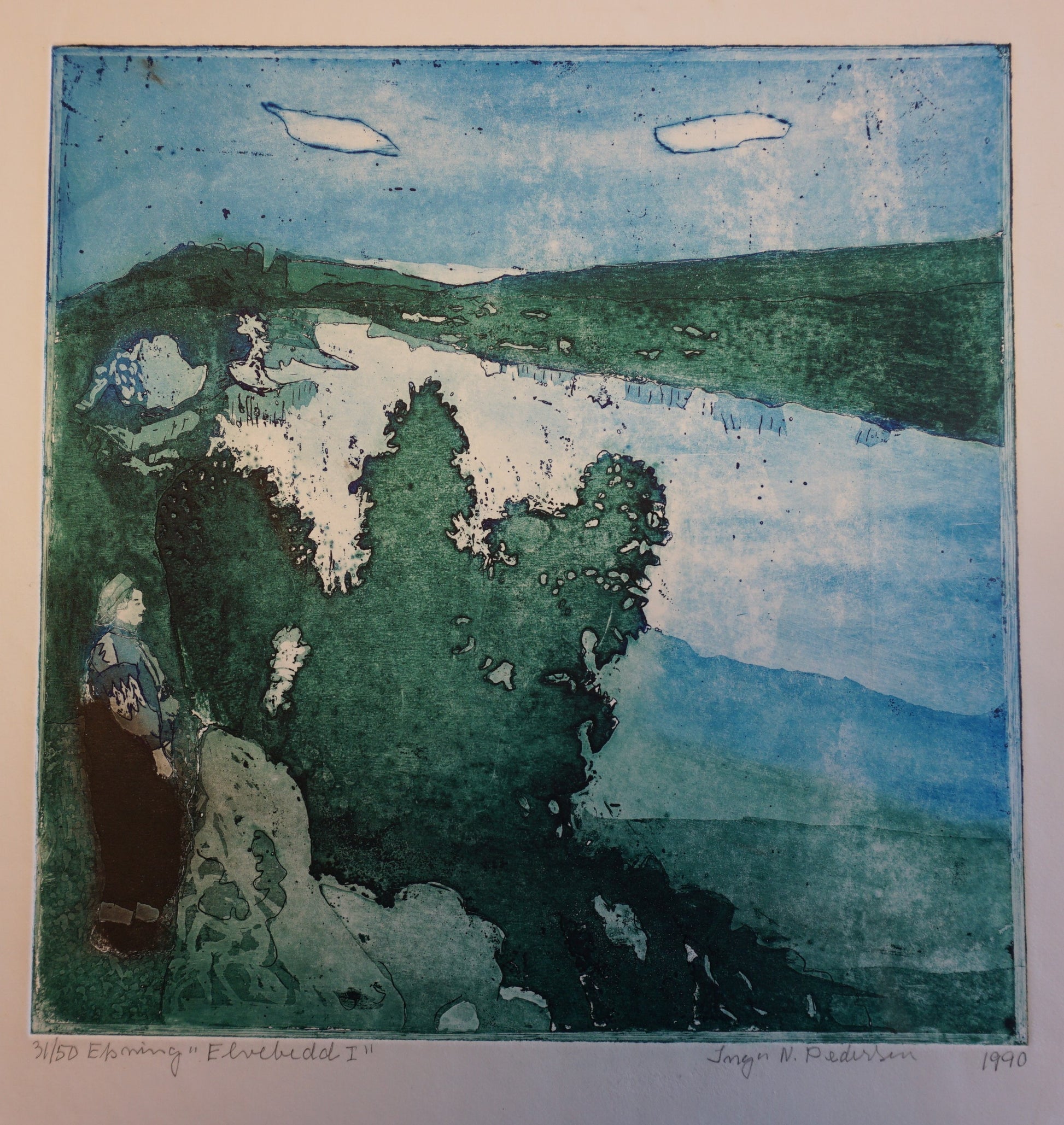 Inga Nordsletta Pedersen, Elvedal 1, 1990, grafikk