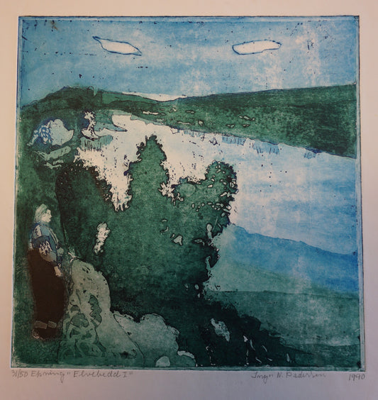 Inga Nordsletta Pedersen, Elvedal 1, 1990, grafikk